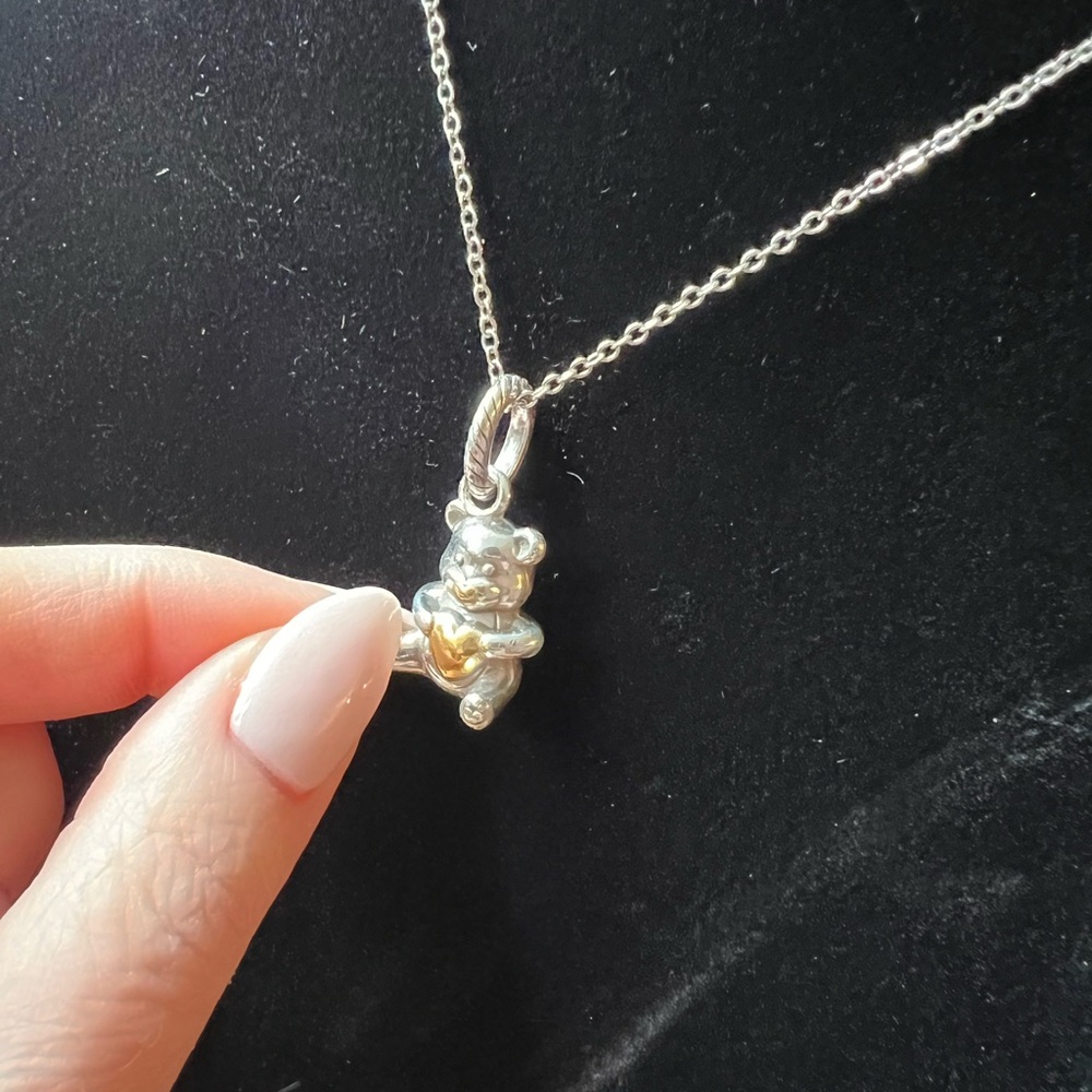 Brighton Teddy Pendant Charm on Unbranded Chain - Picture 3 of 12